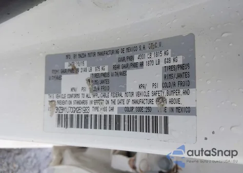 2016 Mazda Mazda3 I Sport из США, поврежденный, VIN 3MZBM1U70GM261983